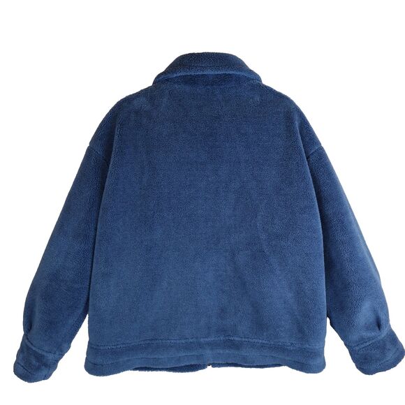 Pretty Little Thing Zip Up Jacket Women's Size 8 Blue Collared Fall Comfy School - Picture 2 of 15